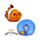 Almofada de viagem e brinquedo 2 em 1 Swapseazzz Adoramals Peixe-palhaço