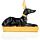 Anubis Preto e Dourado Recostado