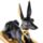 Anubis Preto e Dourado Recostado