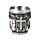 Copo de shot decorativo de cavaleiro medieval com escudo branco e vermelho