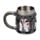 Caneca decorativa medieval com cavaleiro com espada e escudo