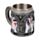 Caneca decorativa medieval com cavaleiro com espada e escudo