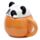 Caneca de cerâmica com tampas de animais - Adoramals Panda