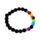 Pulseira de contas com pedras preciosas e pedra de lava Chakra