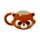 Caneca de Asa Moldada Adoramals - Cabeça de Panda Vermelho