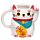 Caneca Gato Chinês da Sorte Maneki Neko Branco
