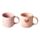 Caneca de grés com corações cor-de-rosa