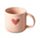 Caneca de grés com corações cor-de-rosa
