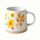 Caneca de grés com motivos de flores silvestres