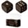Conjunto 2 Dados Caveiras e Rosas - preto e dourado