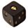 Conjunto 2 Dados Caveiras e Rosas - preto e dourado