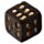 Conjunto 2 Dados Caveiras e Rosas - preto e dourado