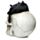 Caveira com Gato Preto