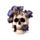Caveira com flores roxas