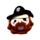 Brinquedo de pelúcia espremível Queasy Squeezies Piratas Jolly Rogers