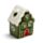 Porta-velas de Natal em forma de casinha de gengibre - Vermelho e Verde