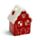 Porta-velas de Natal em forma de casinha de gengibre - Vermelho e Verde