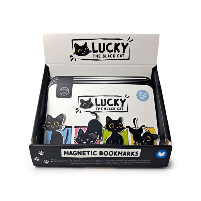 Set de marcadores magnéticos para livros Lucky o Gato preto da sorte