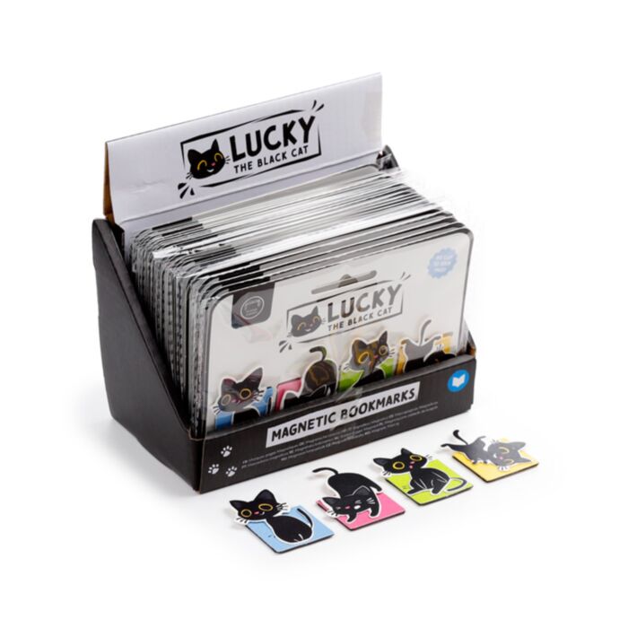 Set de marcadores magnéticos para livros Lucky o Gato preto da sorte