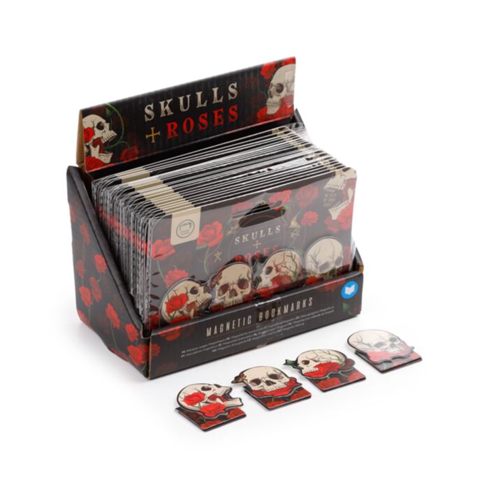 Set de marcadores magnéticos para livros Caveiras e Rosas