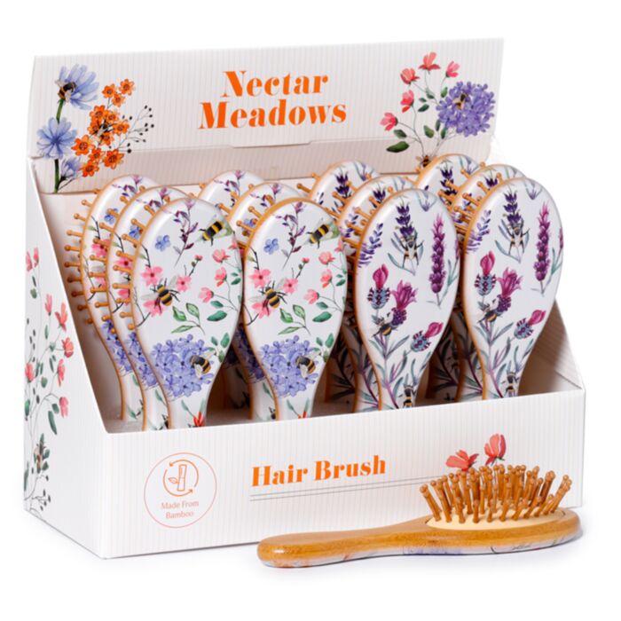Abelha dos Prados Floral Escova de Bambu 100% 