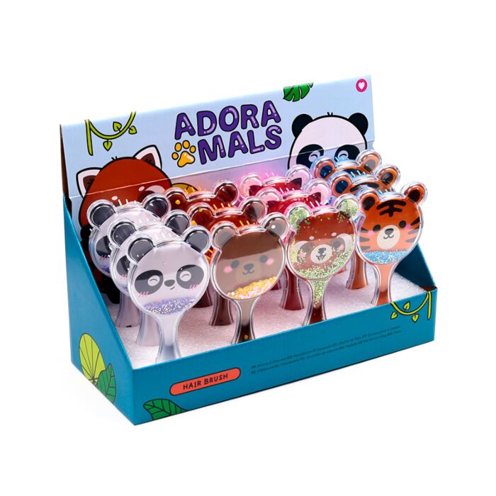 Escova Cabelo com forma e purpurina Adoramals Selvagem