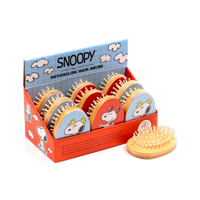 Escova de Bambu com forma Peanuts Snoopy & Woodstock