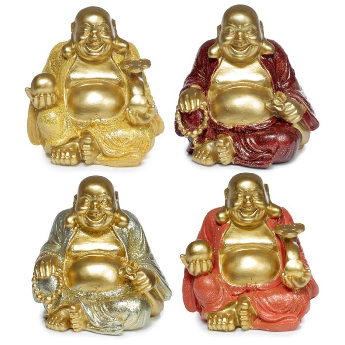 Mini Buda Chinês da sorte brilhante e risonho 8cm