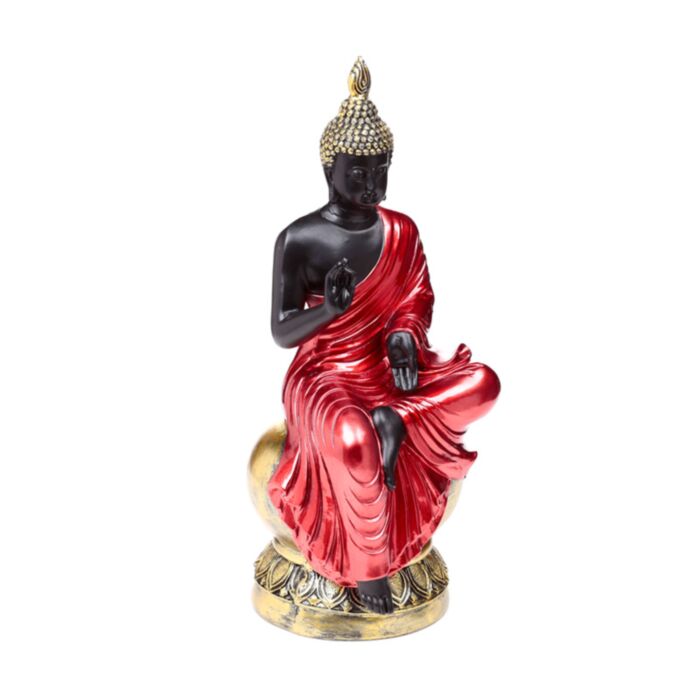 Iluminação Buda tailandês vermelho, preto e dourado
