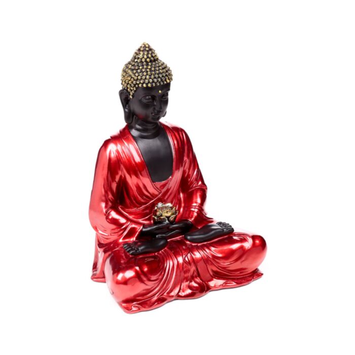 Contemplação Buda tailandês vermelho, preto e dourado