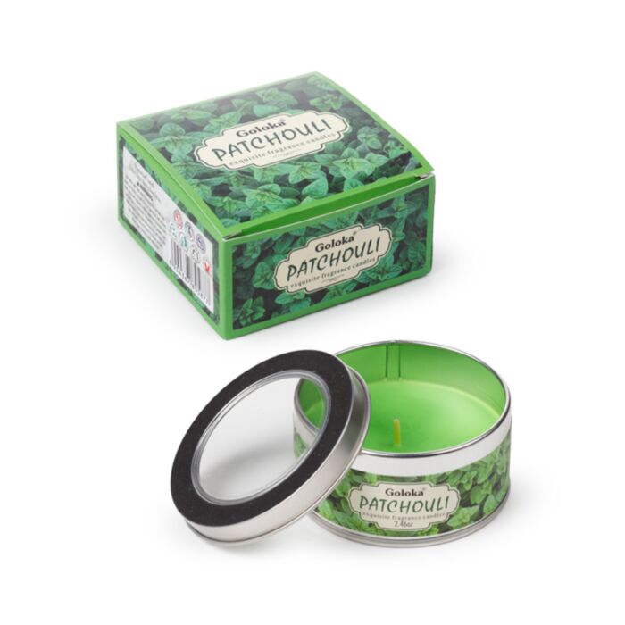 Vela de cera em lata - Goloka Patchouli