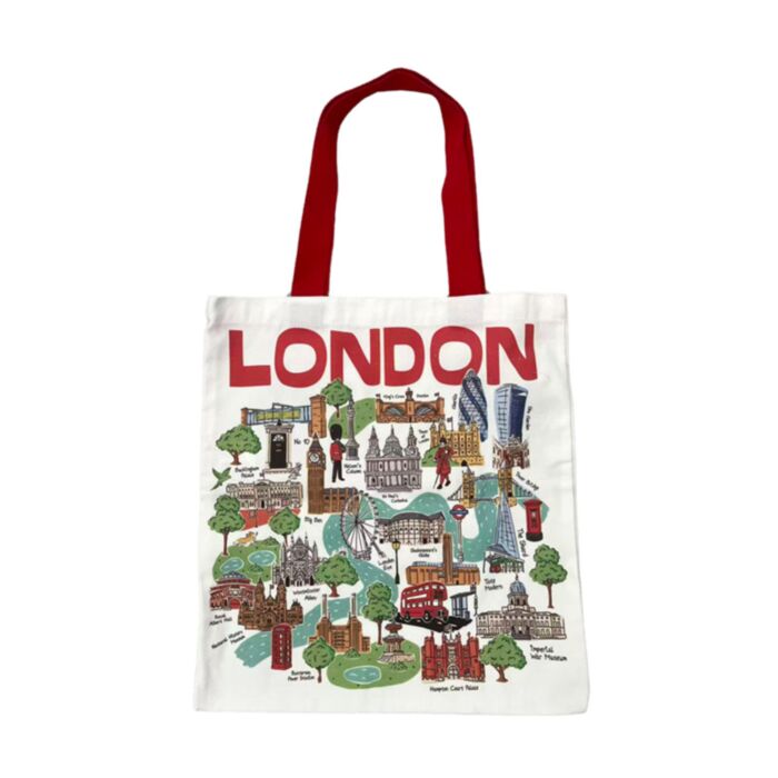 Saco Tote reutilizável Souvenir de Londres Landmarks