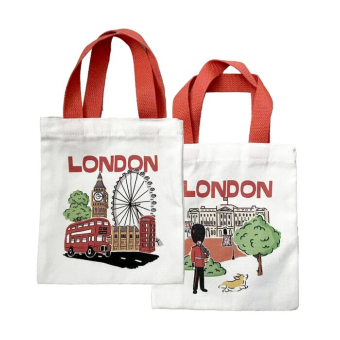 Saco Tote reutilizável Souvenir de Londres Big Ben & Buckingham Palace