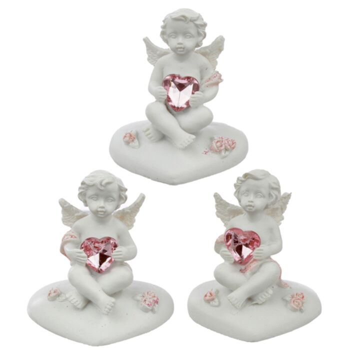 Pedaço de Céu Coração de Rosa Figura de Querubim