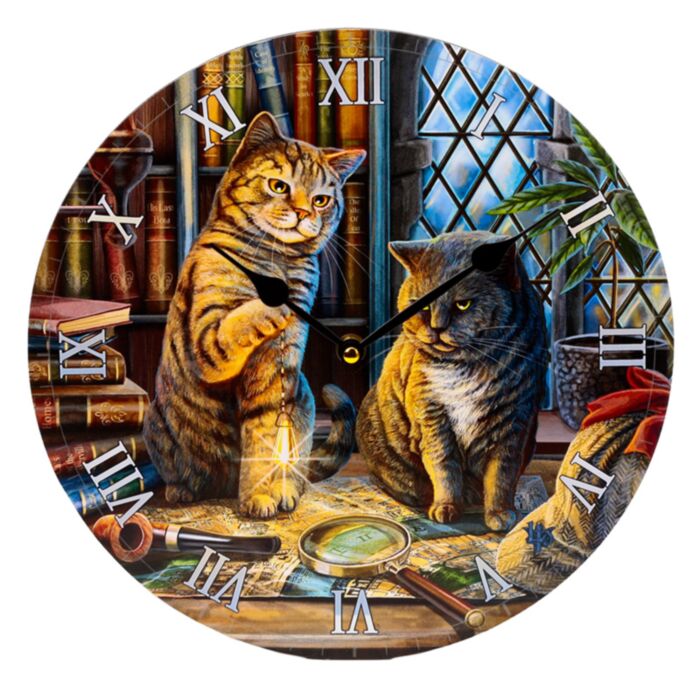 Relogio de parede Lisa Parker - Gato Purrlock Holmes