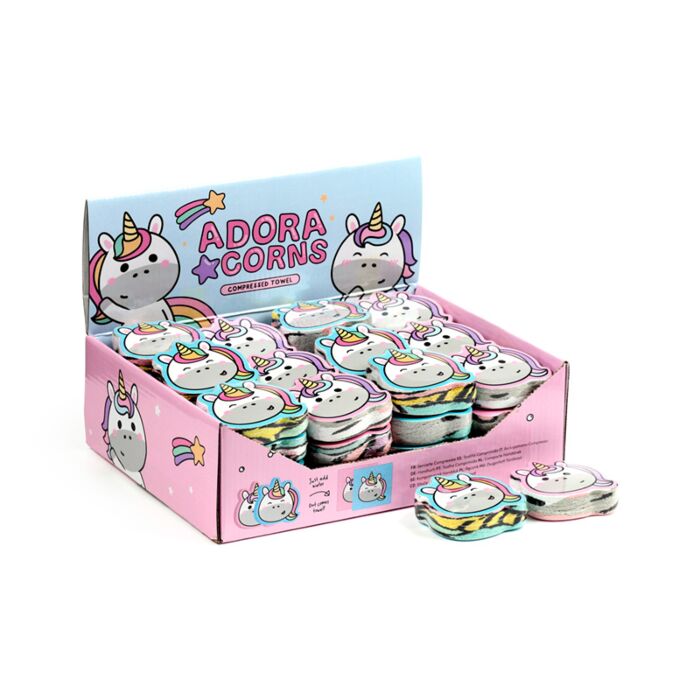 Toalha de viagem comprimida Adoracorns unicórnio