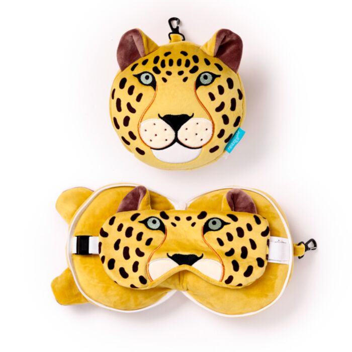 Almofada de Viagem e máscara para dormir Relaxeazzz Leopardo