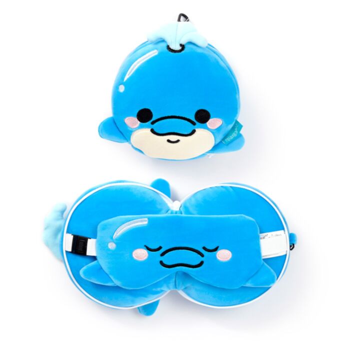 Almofada de Viagem e máscara para dormir Relaxeazzz Adoramals Blu o Golfinho