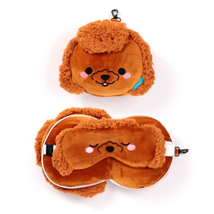 Almofada de Viagem e máscara para dormir Relaxeazzz Adoramals Gigi o Poodle