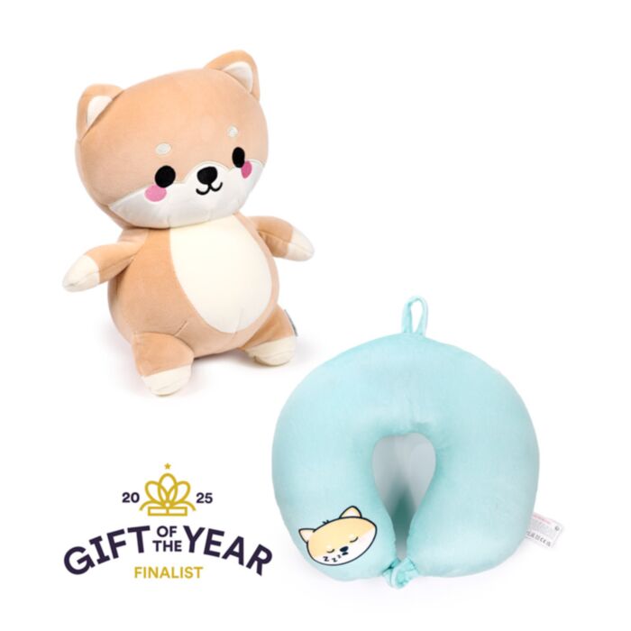 Almofada de viagem e brinquedo 2 em 1 Swapseazzz Lulu o Shiba Inu