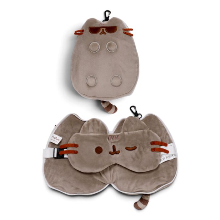 Almofada de Viagem e Máscara para Dormir Relaxeazzz Pusheen Cat with Sunglasses