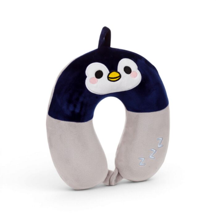 Almofada de Viagem KIDS com Memória em Pelúcia Relaxeazzz - Adoramals Chip o Pinguim
