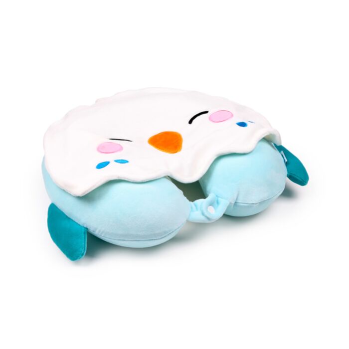 Almofada de viagem memory foam com capuz Hoodeazzz Adoramals Kiki o papagaio