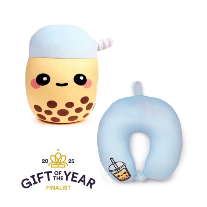 Almofada de viagem e brinquedo 2 em 1 Swapseazzz Foodiemals Boba chá de bolhas