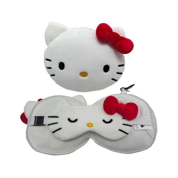 Almofada de Viagem e máscara para dormir Relaxeazzz Hello Kitty