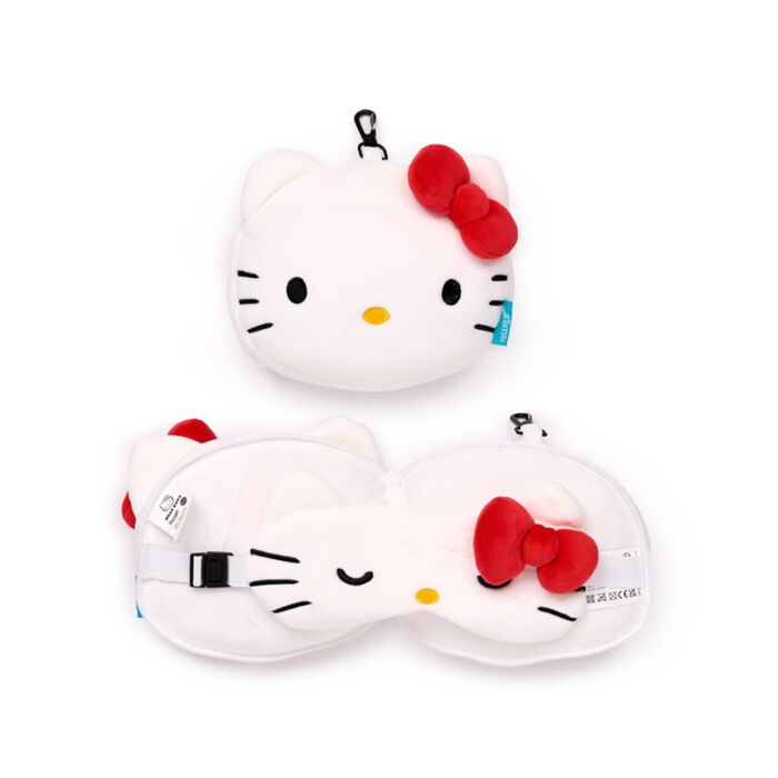 Almofada de Viagem e máscara para dormir Relaxeazzz Hello Kitty 