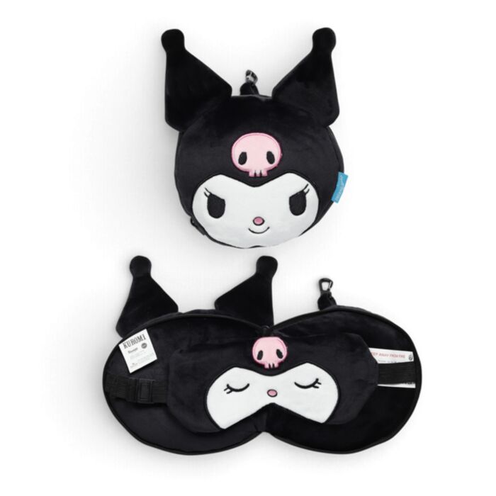 Almofada de Viagem e máscara para dormir Relaxeazzz Kuromi Hello Kitty 