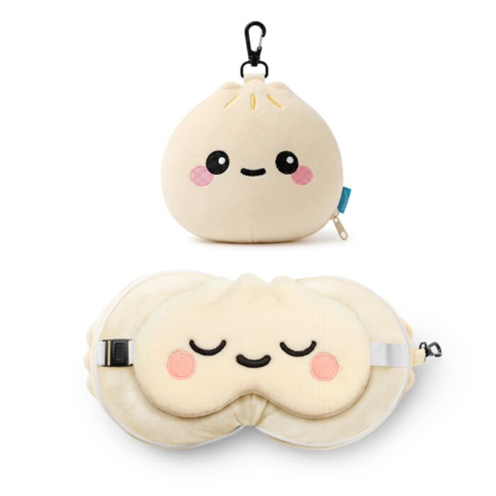 Almofada de Viagem e máscara para dormir Relaxeazzz Foodiemals Bao House Bao Bun