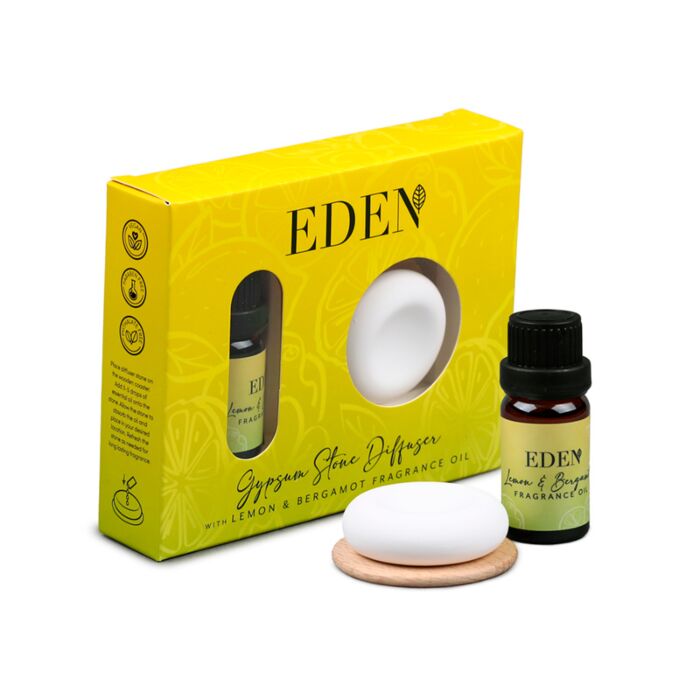 Set Eden - Limão e Bergamota Pedra de Gesso Difusor e Óleo de Fragrância