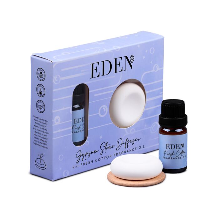Set Eden - Algodão fresco Pedra de gesso Difusor e óleo de fragrância